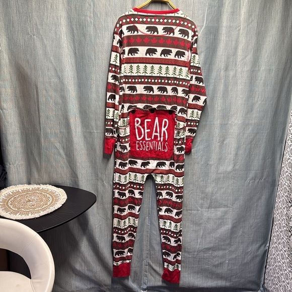 Lazy One Cozy Bear Print Kids Pajamas - size XL - Picture 7 of 9